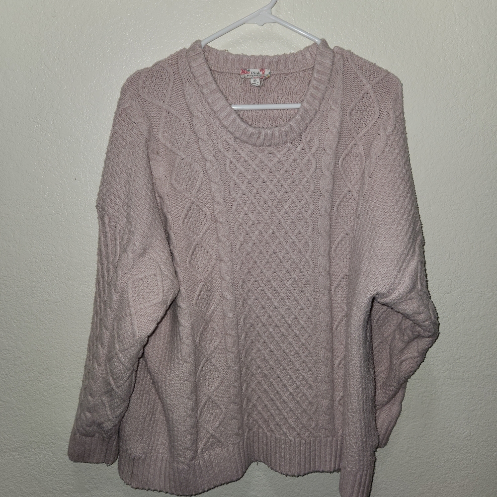 Pink ribbed chunky sweater